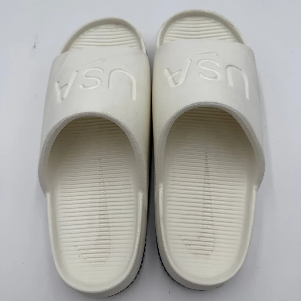 Nike Calm Slides Olympics USA Gradient Sole White Mens Size 8